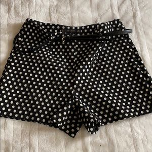 Zara Black and white Polka dot shorts + belt